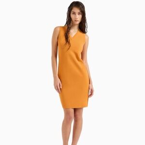 Armani Exchange ASV recycled knitted midi dress orange